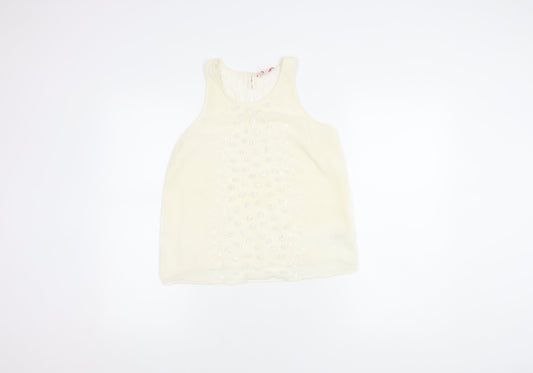 Next Women Ivory Sleeveless Tank Top in Size 10