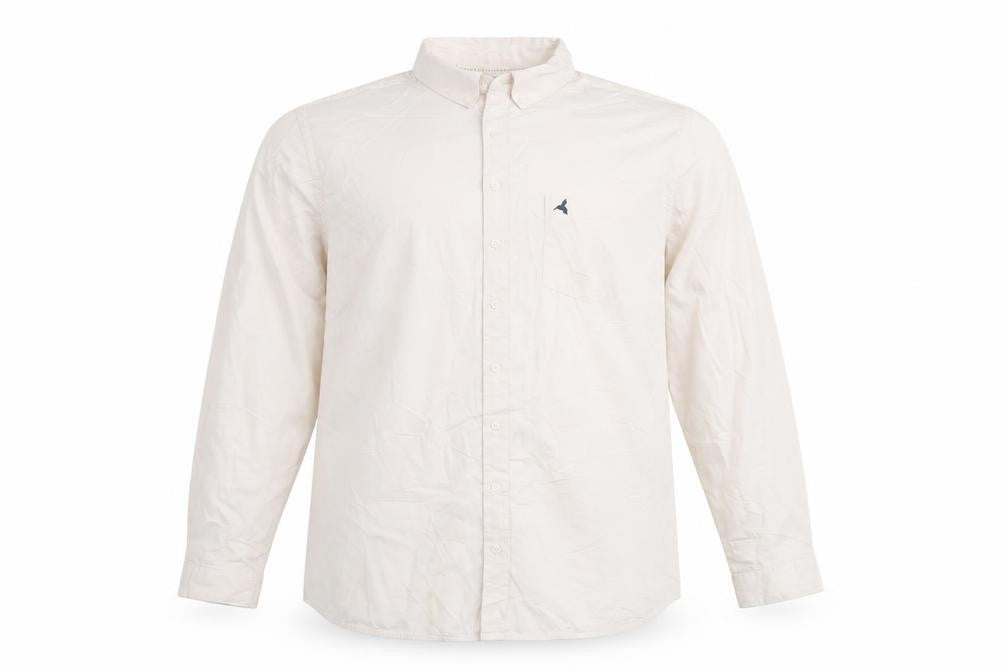 Next Men's Ivory Long Sleeve Button-Up Shirt