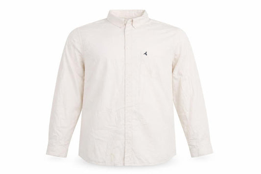 Next Men's Ivory Long Sleeve Button-Up Shirt