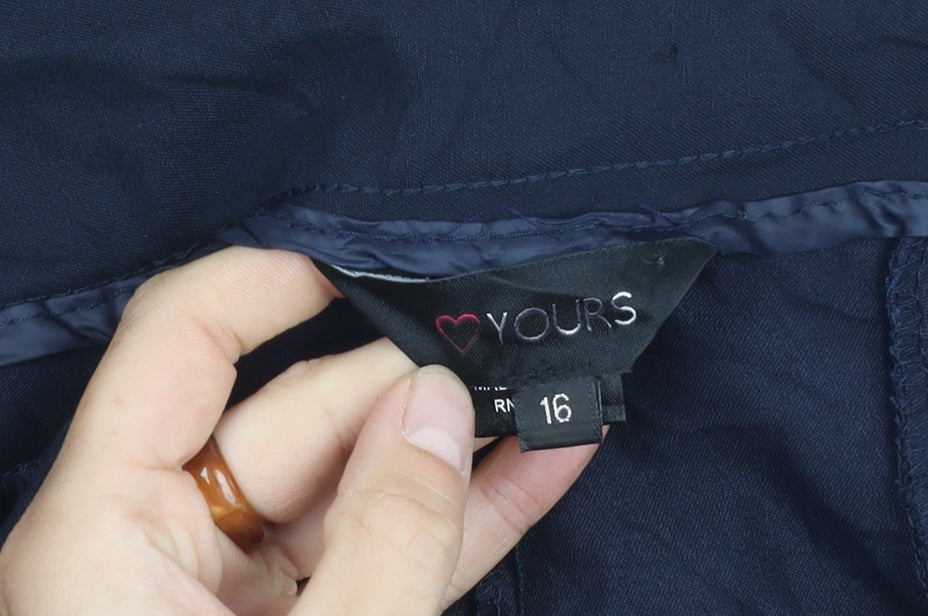Yours Women's Blue Trousers Size 16 Button Closure