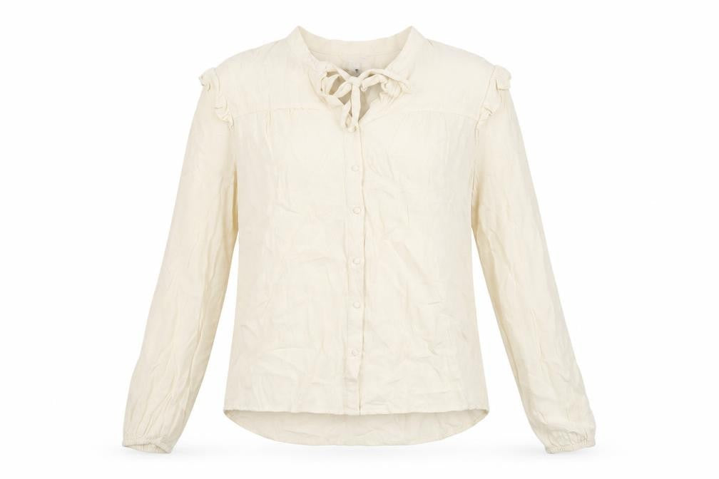 Monsoon Women's Ivory Blouse, M, Long Sleeve, Button-Up
