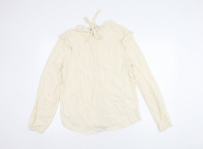Monsoon Women's Ivory Blouse, M, Long Sleeve, Button-Up