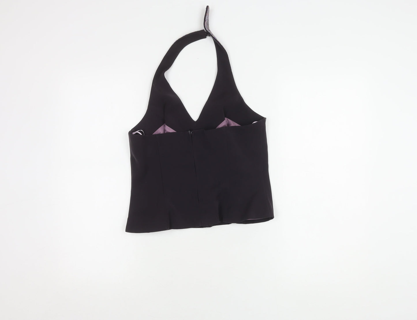 Next Women's Black Beaded Halter Blouse Size 12