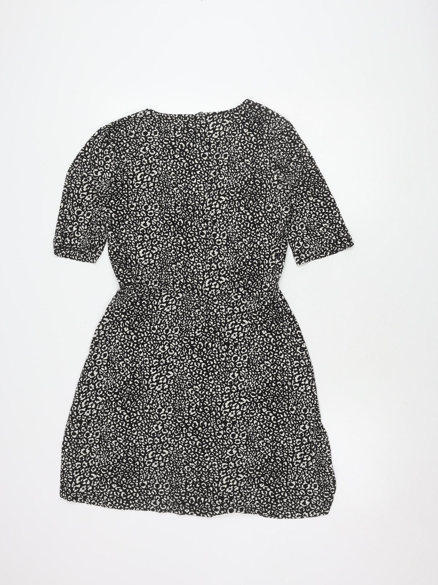 Stradivarius Women's Black Animal Print Dress Size 12