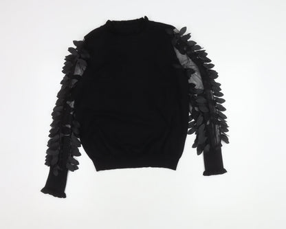 QED London Women's Black Pullover Jumper S with Embroidery