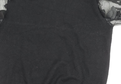 QED London Women's Black Pullover Jumper S with Embroidery