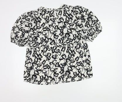 Marks & Spencer Women's Black Floral Blouse Size 12