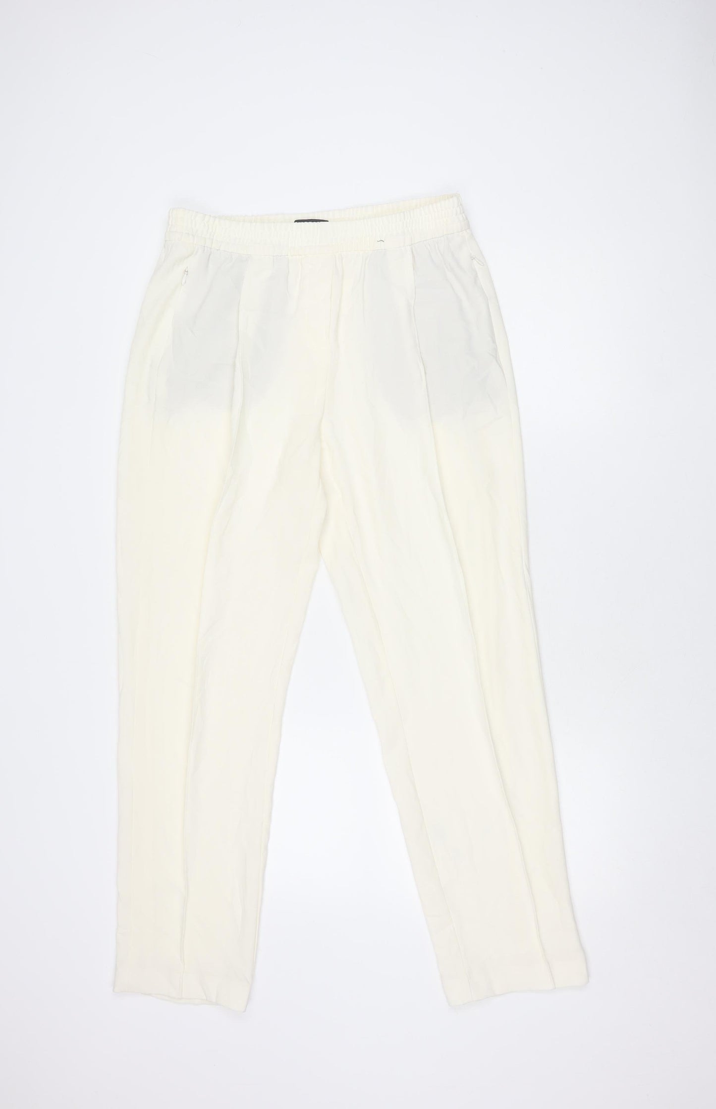 Marks and Spencer Women's Ivory Pleated Trousers Size 12