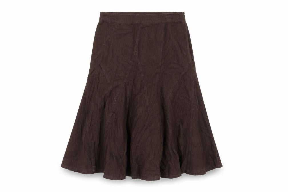 Casual Club Women's Brown Skirt, Size 14, Linen Blend
