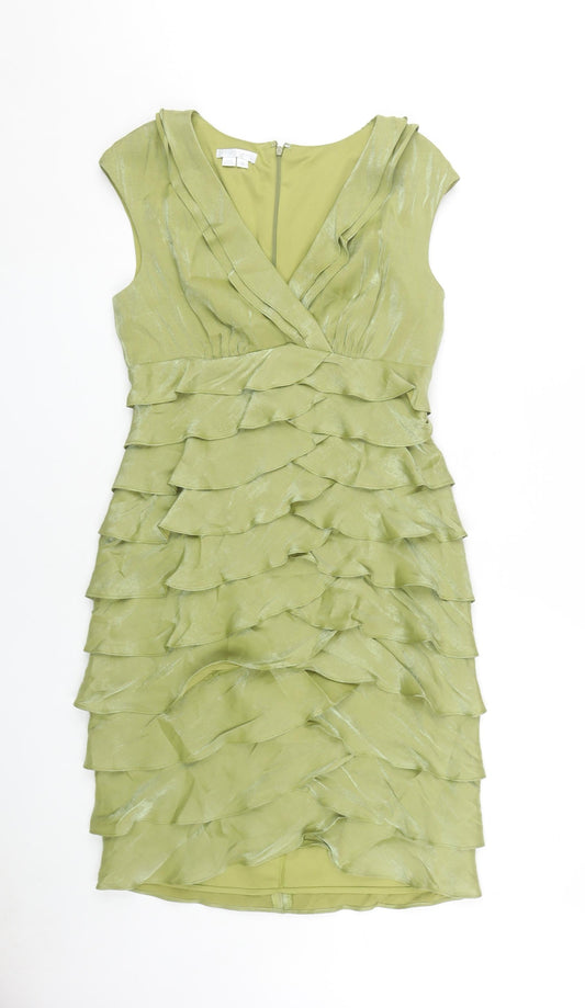 London Times Green Sheath Party Dress, Size 8