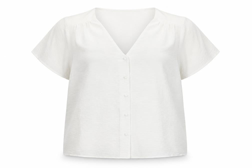 New Look Women's White V-Neck Blouse - Size 18