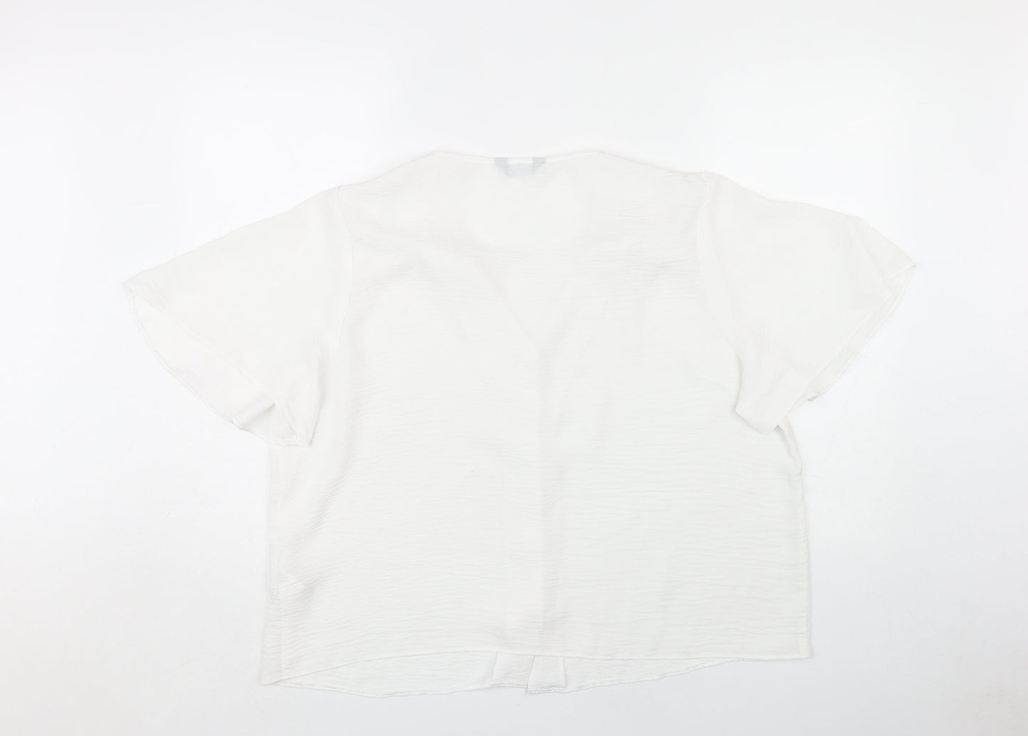 New Look Women's White V-Neck Blouse - Size 18