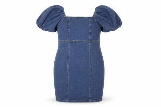 New Look Blue Denim Pencil Dress, Size 14, Women's Casual