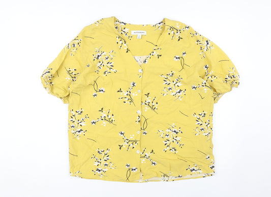 Marks and Spencer Women's Yellow Floral Tunic Blouse Size 8