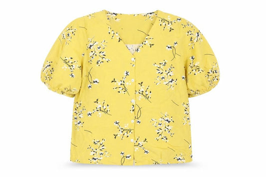 Marks & Spencer Women's Yellow Floral Tunic Blouse Size 8