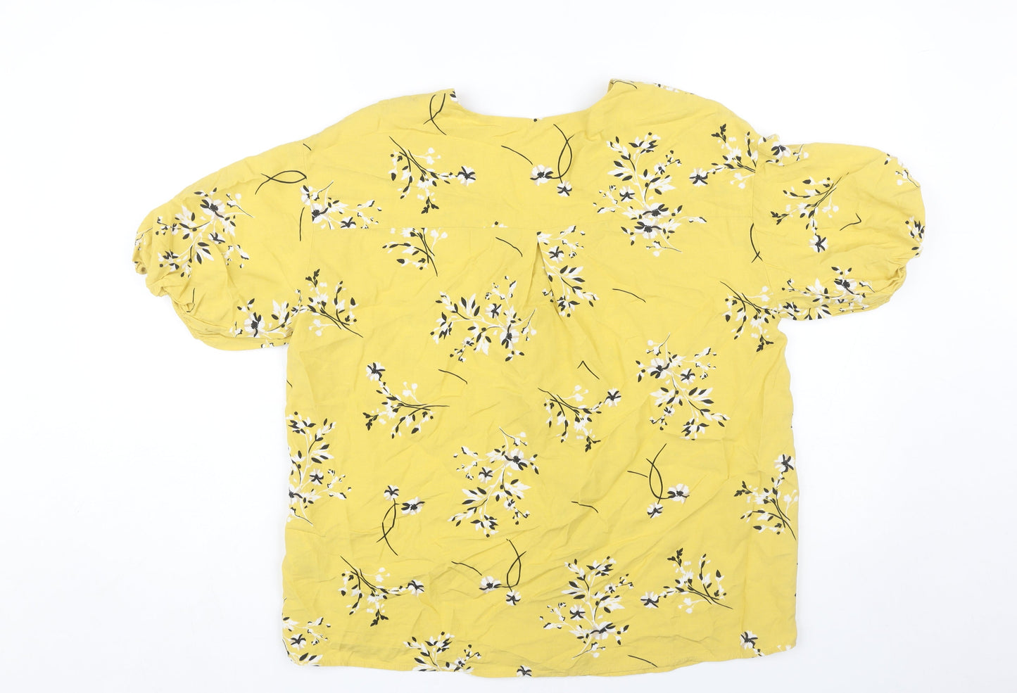 Marks and Spencer Women's Yellow Floral Tunic Blouse Size 8