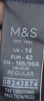 Marks and Spencer Floral A-Line Dress, Size 14, Multicoloured