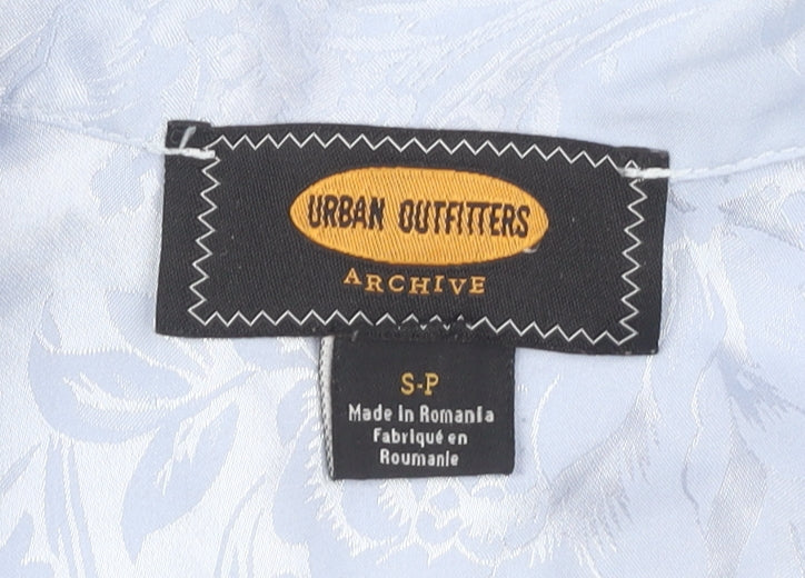 Urban Outfitters Women's Blue Floral Cropped Blouse