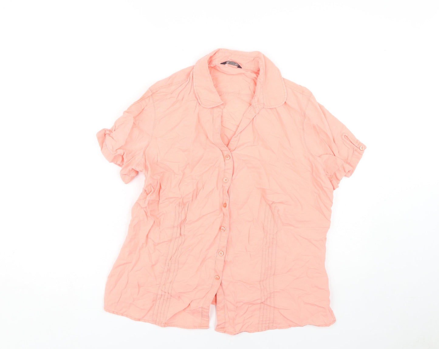 Marks and Spencer Women's Pink Button-Up Shirt Size 16