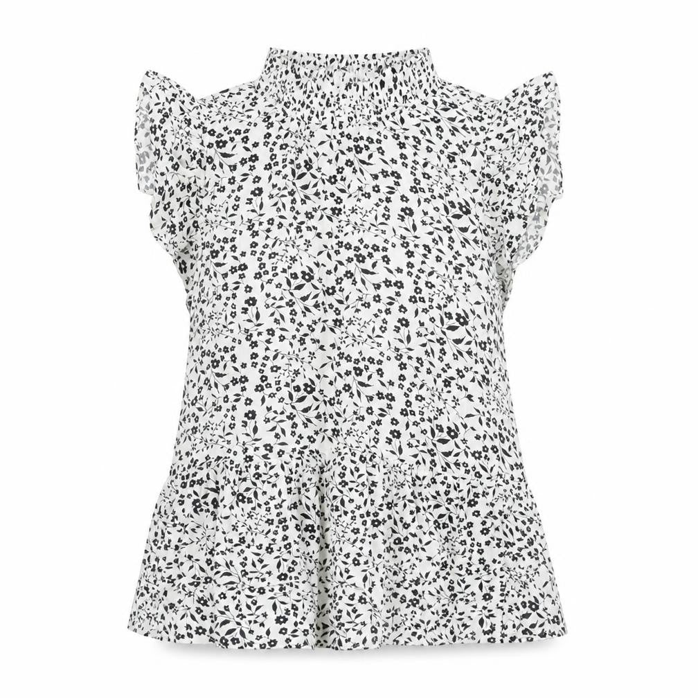 Dorothy Perkins Floral Blouse Women Size 14 Black White