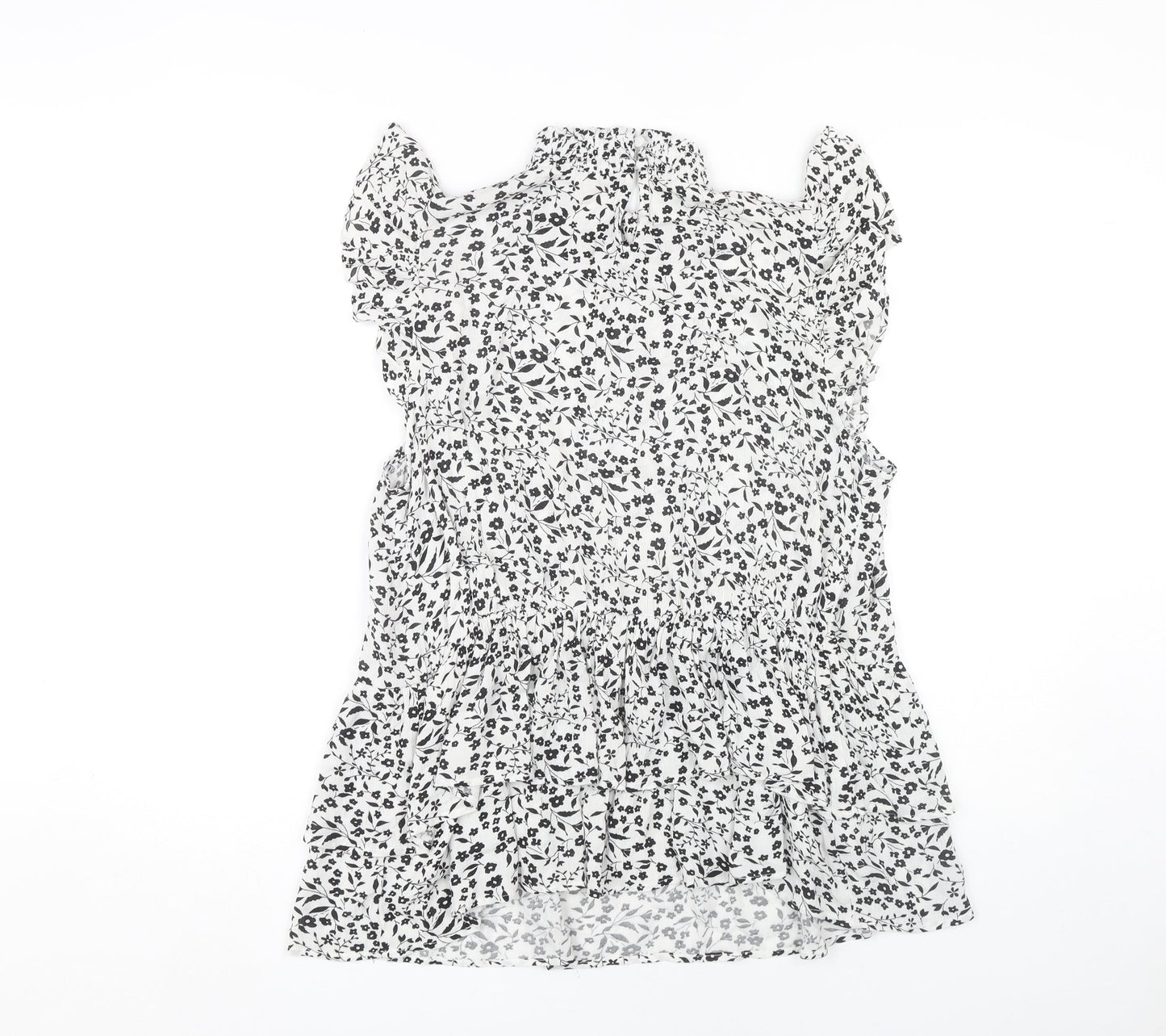 Dorothy Perkins Floral Blouse Women Size 14 Black White