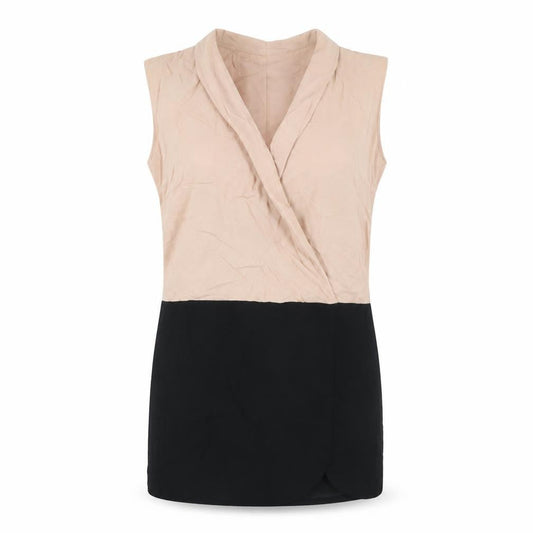 Mango Collection Women's Beige & Black Sleeveless Sheath Dress in XS