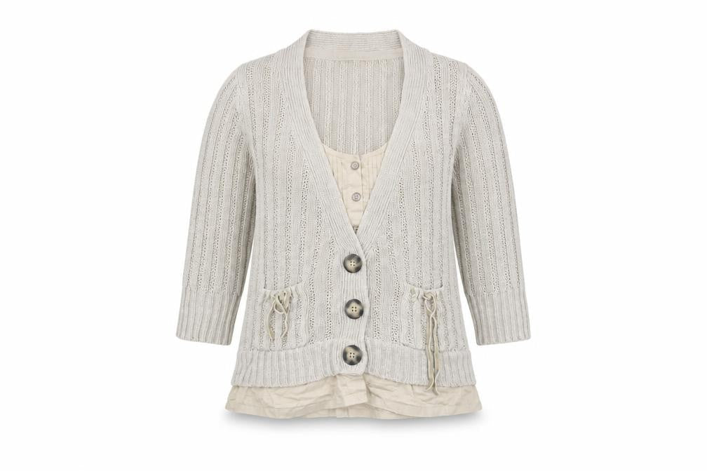Next Women's Beige Cardigan Size 14 3/4 Sleeve