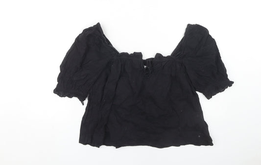 & Other Stories Women's Black Off Shoulder Tunic Blouse S