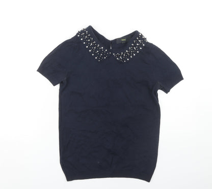 Next Women's Navy Collared Jumper Size 8