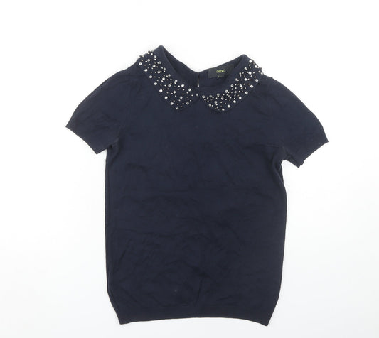 Next Women's Navy Collared Jumper Size 8