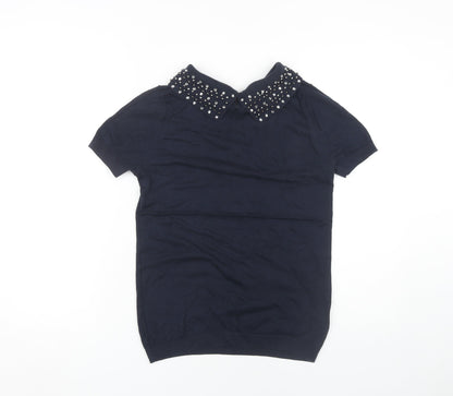 Next Women's Navy Collared Jumper Size 8