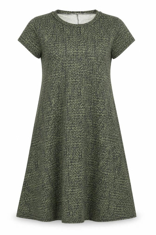 New Look Green Jersey Dress, Women, Size 16, Cap Sleeve