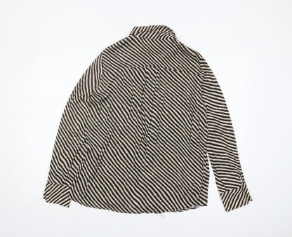 Mango Basics Women's Black Striped Button-Up Shirt