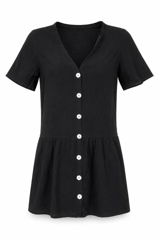 Stradivarius Women's Black V-Neck Dress M