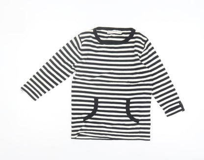 Zara Women's Black Striped Pullover Jumper Size 10