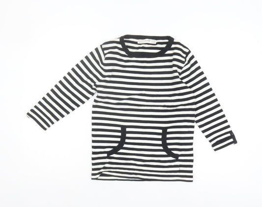 Zara Women's Black Striped Pullover Jumper Size 10