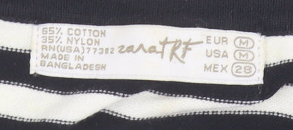 Zara Women's Black Striped Pullover Jumper Size 10