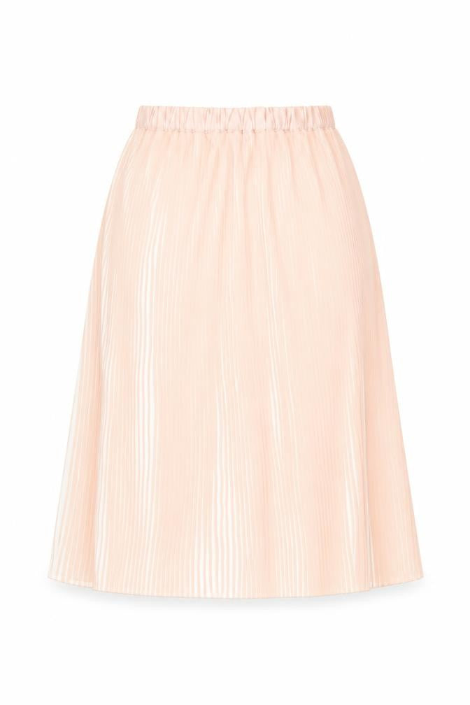 ADIVA Women's Beige Pleated Midi Skirt, Size M