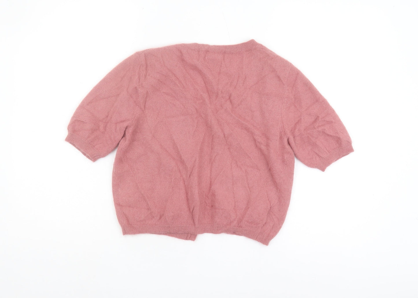 Next Women's Pink Open Front Cardigan Size 12 Angora Blend