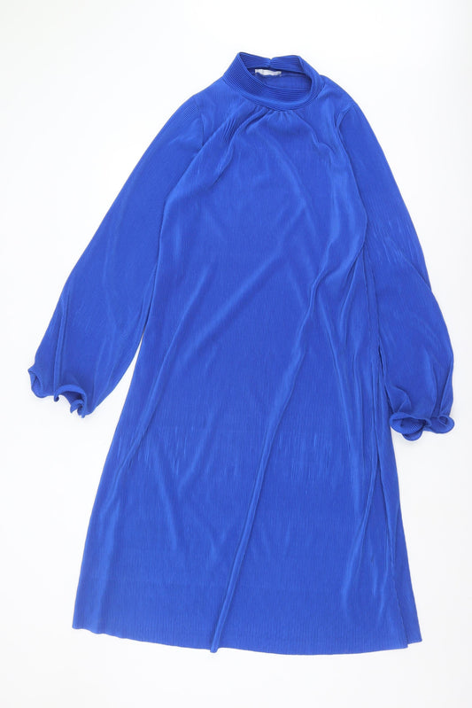 Zara Women's Blue Knee Length Shift Dress L