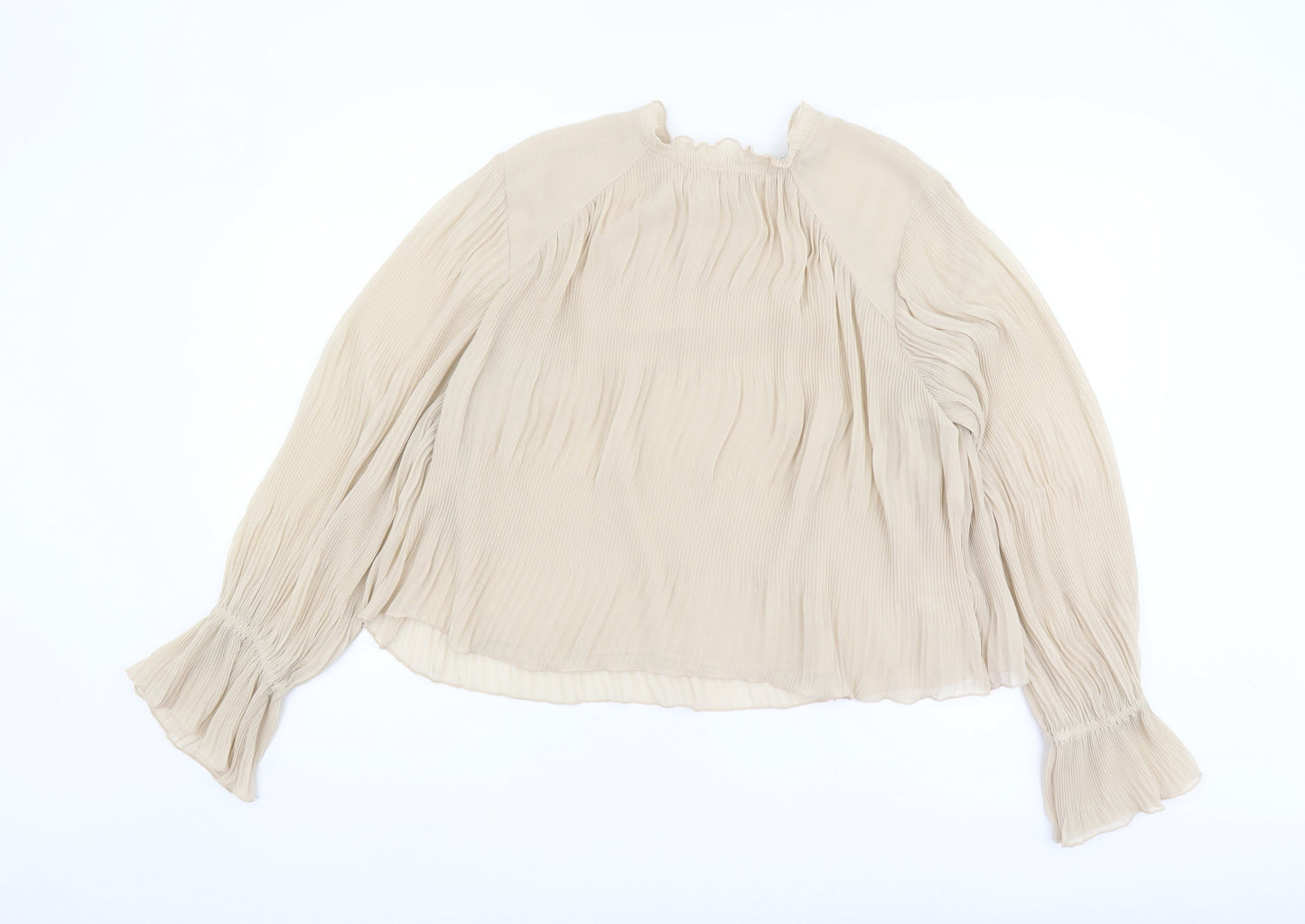 Zara Women's Beige Blouse Long Sleeve L