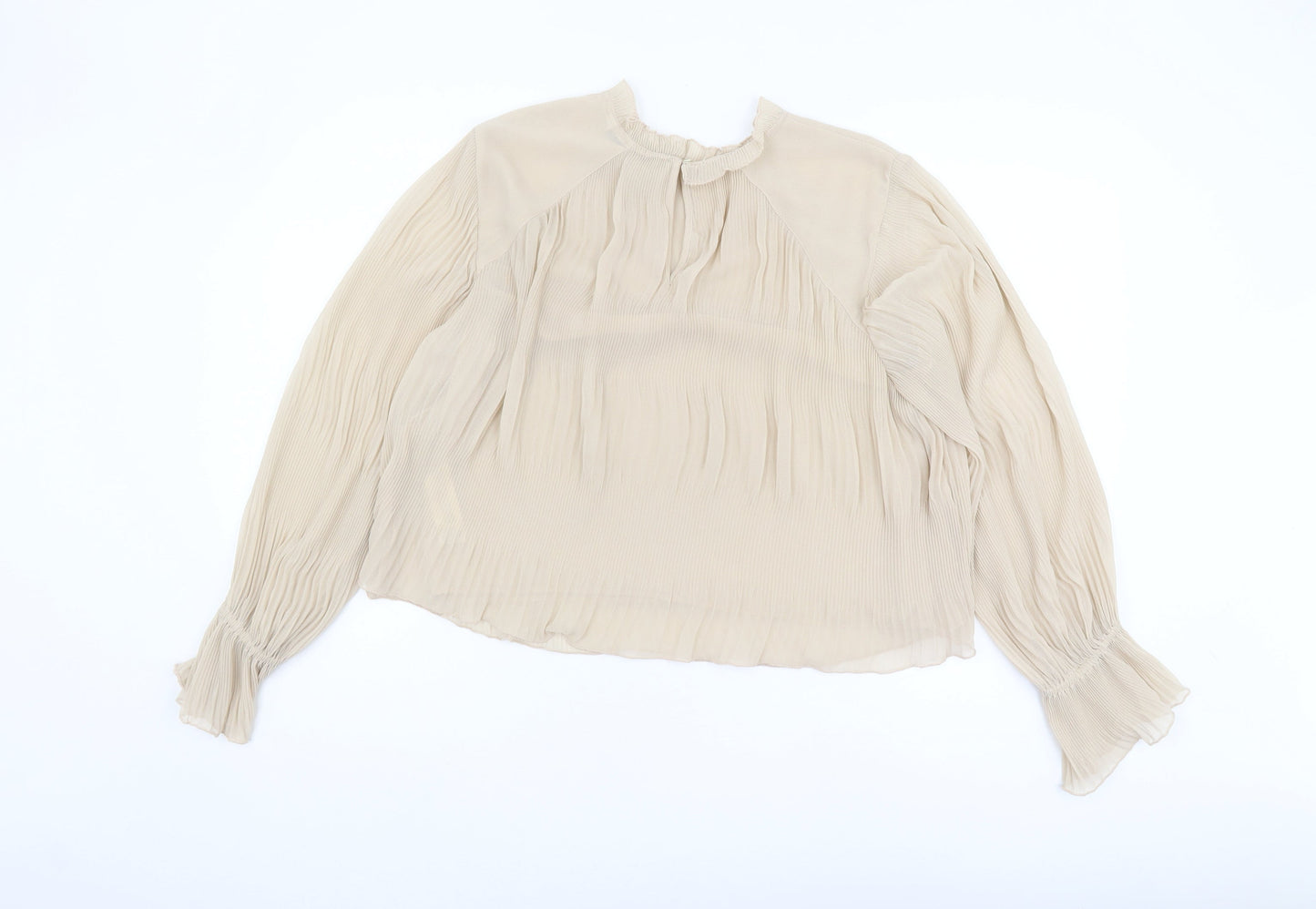 Zara Women's Beige Blouse Long Sleeve L