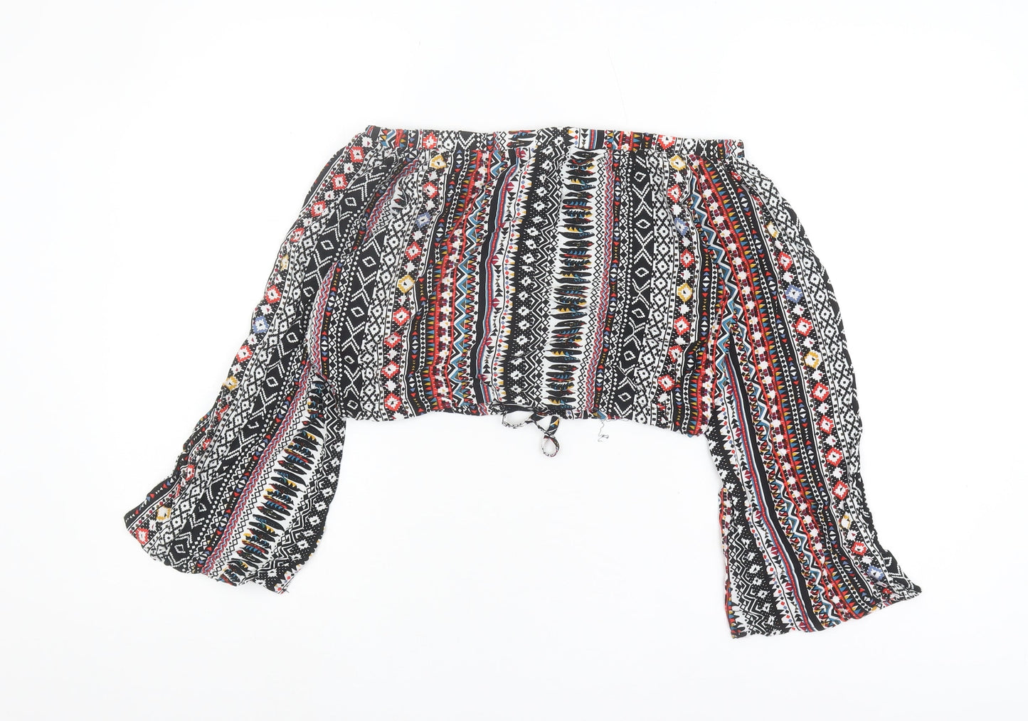 Brave Soul Women's Multicoloured Cropped Blouse XS