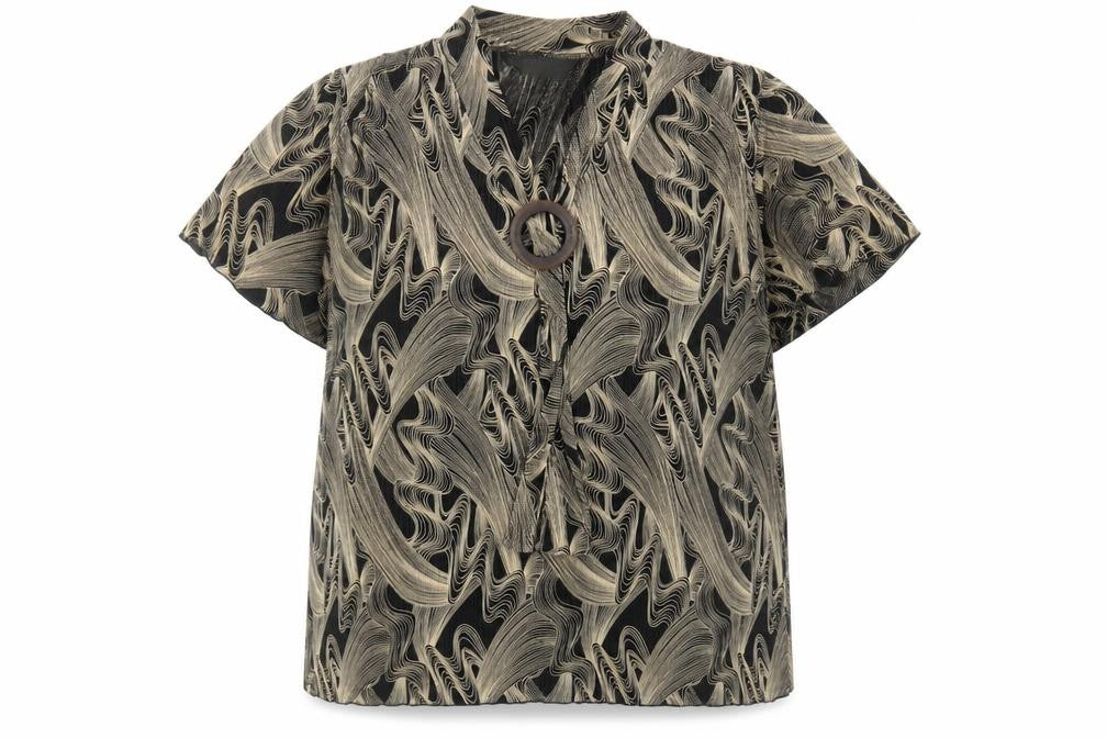 Forever by Michael Gold Women's Black 2XL Tunic Blouse