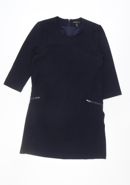 Mango Women's Blue Shift Dress Size S