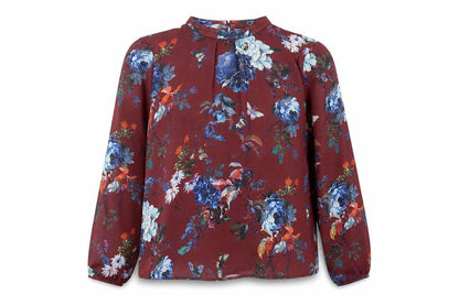 Stradivarius Women's Floral High Neck Tunic Blouse - Size 12