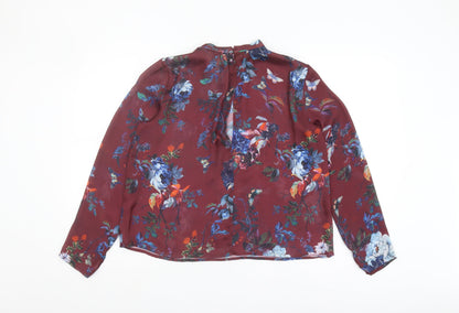 Stradivarius Women's Floral High Neck Tunic Blouse - Size 12