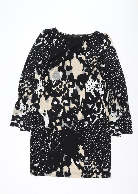 Next Women's Black Knee Length Shift Dress Size 10