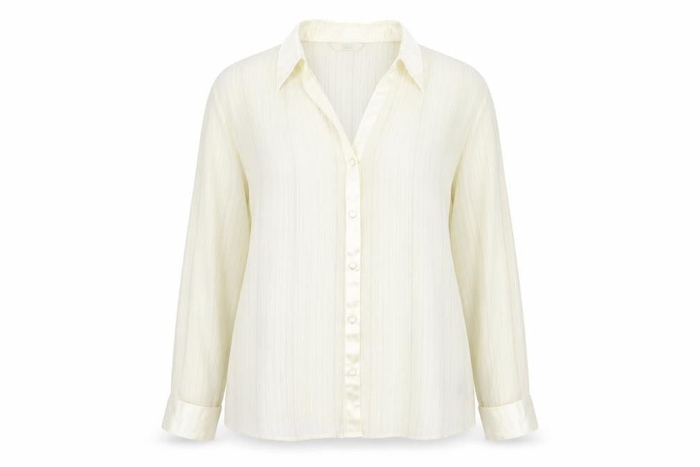 Marks & Spencer Women Beige Button-Up Shirt Size 14