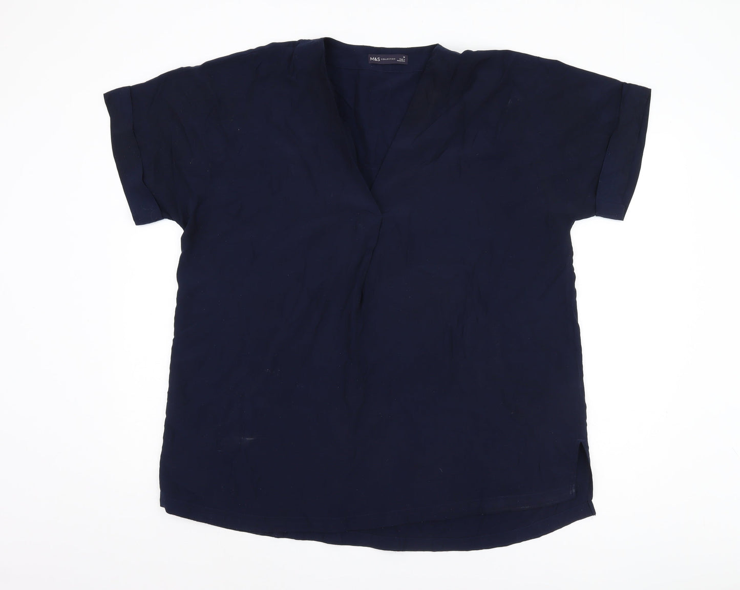 Marks and Spencer Women's Blue Viscose Top Size 16